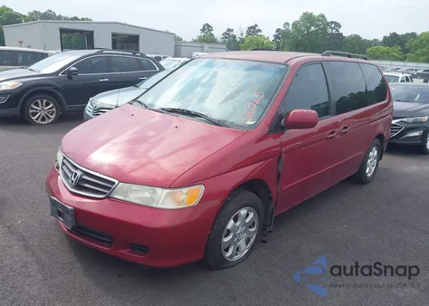 2002 Honda Odyssey Ex из США, поврежденный, VIN 5FNRL18622B016265